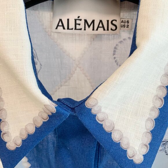 Printed linen minidress - Picture 7 of 8